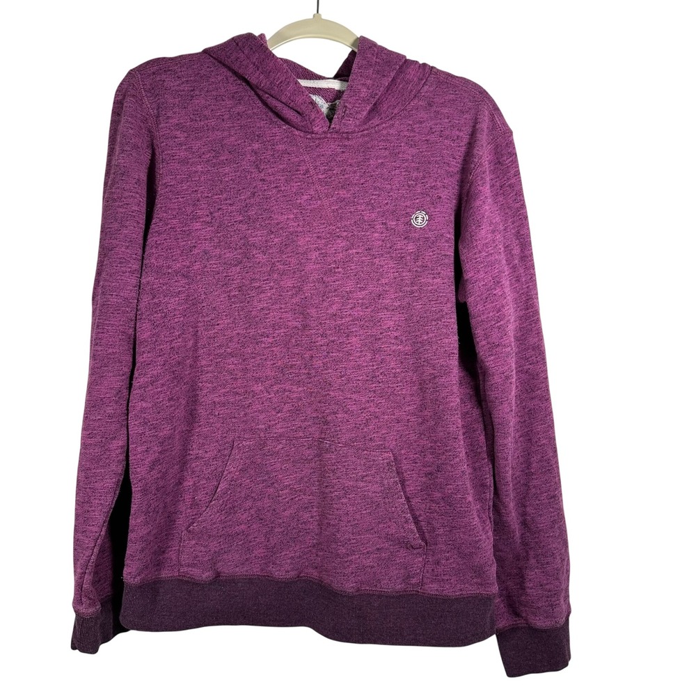 Element Hoodie Womens Purple Heather French Terry Pullover Logo Sweatshirt Large